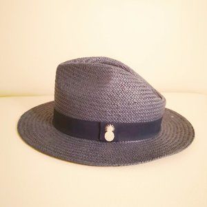 Ann Taylor, Navy Blue Hat, Pineapple Decoration